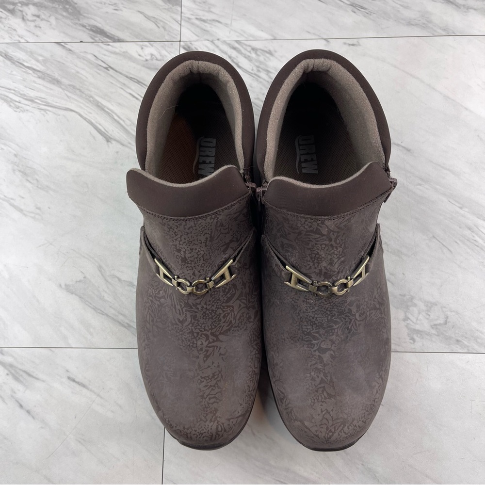 -Drew Blossom Orthopedic Brown Foil Gold Women's Size 11.5 W Wide Booties Shoe - Picture 7 of 15